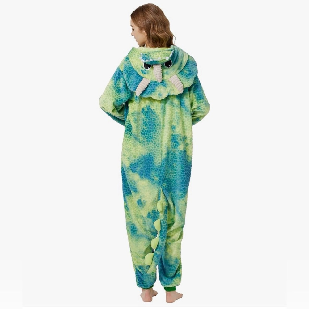 Vibrant Blue and Green Dinosaur Onesie - Picture 2 of 6
